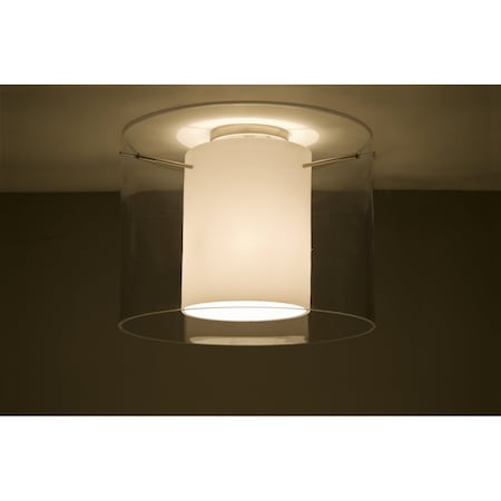 Pahu 16 Ceiling, Clear/Opal, Satin Nickel Finish, 1x11W LED